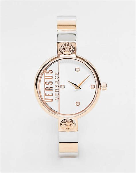 Versus Versace Rue Denoyez watch in white and gold 